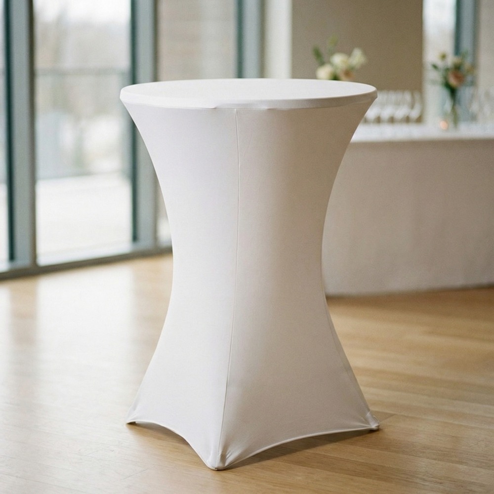 Bord Overtræk Hvid - 1 stk (80 x 110 cm) | Hvidt tema Bordskørt - Temashop