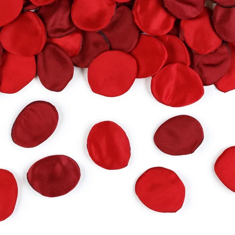 Rosenblade Bordeauxrød - 100 stk | Valentinsdag Kunstige blomster - Temashop