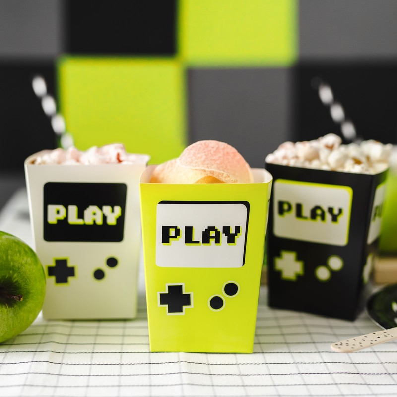Gaming Popcornbægre - 6 stk (7 x 7 x 12 cm) | Computerspil Bægre - Temashop