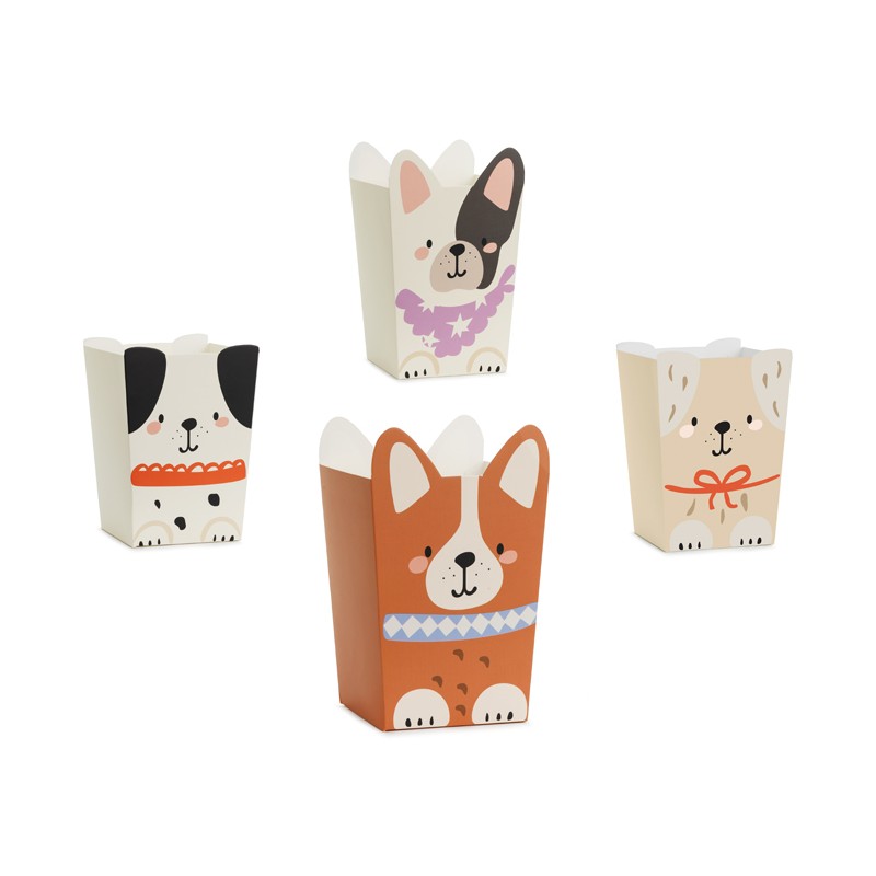 Hunde Popcornbægre - 6 stk (12,5 - 14,3 cm) | Hund Bægre - Temashop