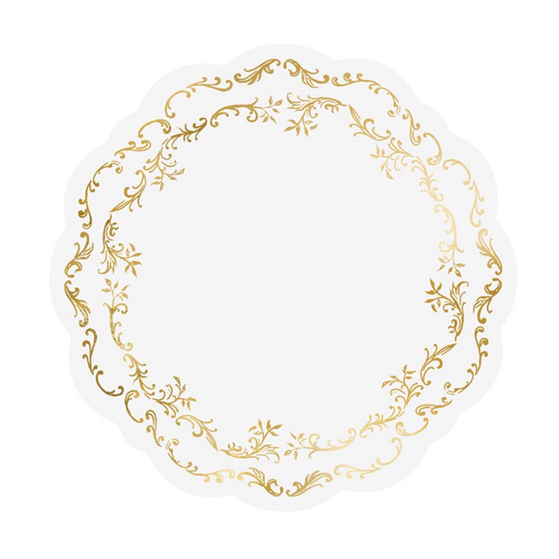 Ornament Dækkeservietter Guld/Hvid