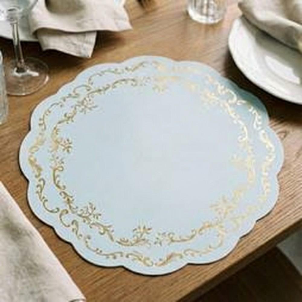 Ornament Dækkeservietter Guld/Hvid