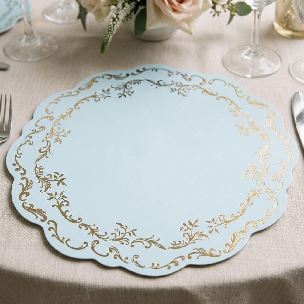 Ornament Dækkeservietter Lyseblå
