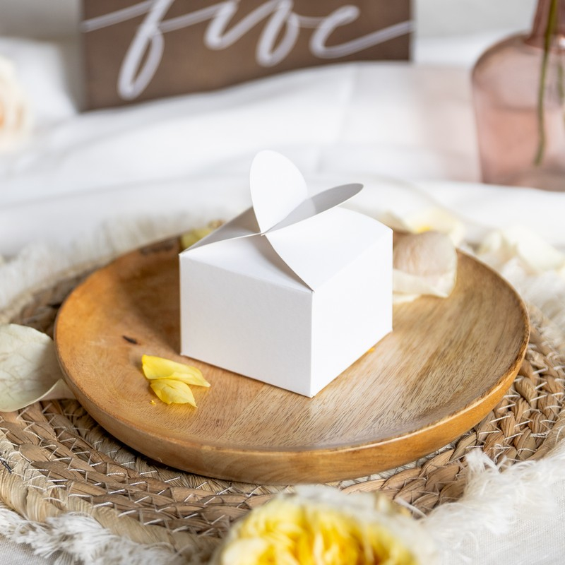 Små Æsker Hvid - 10 stk (6 x 5 x 6 cm) | Hvidt tema Æsker - Temashop