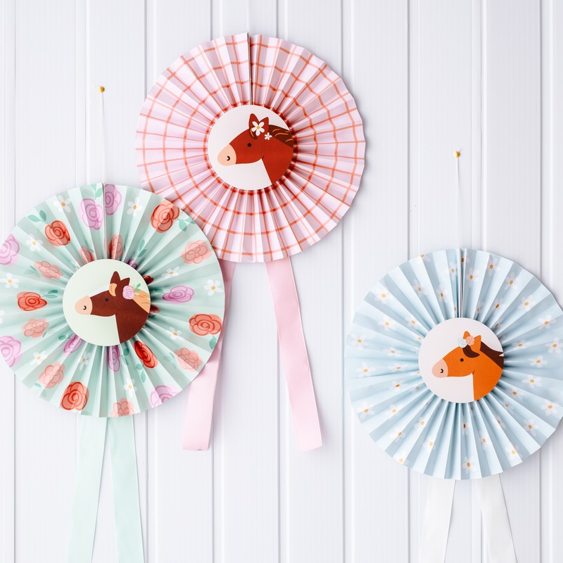Heste Rosetter - 3 stk (35 cm) | Hest Vifter / Rosetter - Temashop