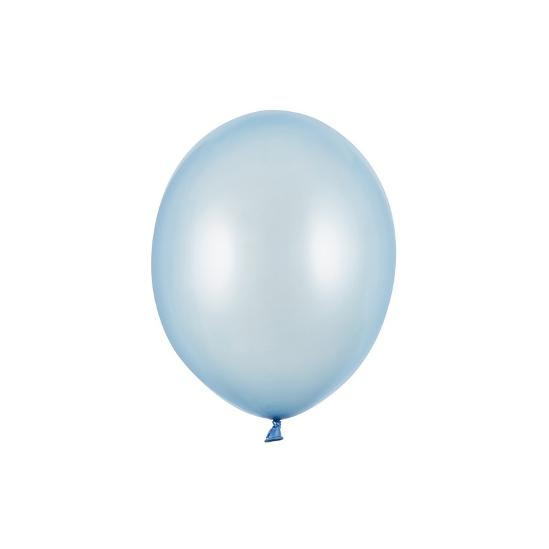 Latexballoner Metallic Baby Blue - 10 stk (30 cm) | Blåt tema Latexballoner - Temashop