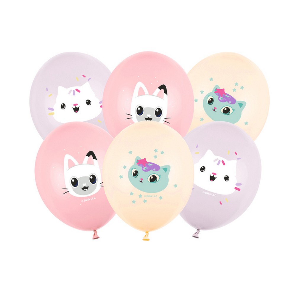 Gabbys Dukkehus Kat Latexballoner - 6 stk (30 cm) | Gabbys Dollhouse Latexballoner - Temashop