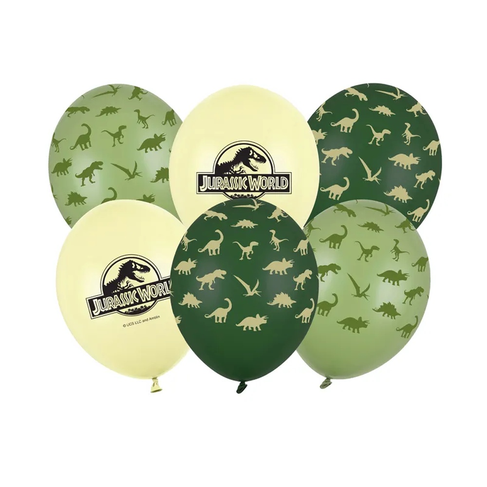 Jurassic World Latexballoner - 6 stk (30 cm) | Jurassic World Latexballoner - Temashop