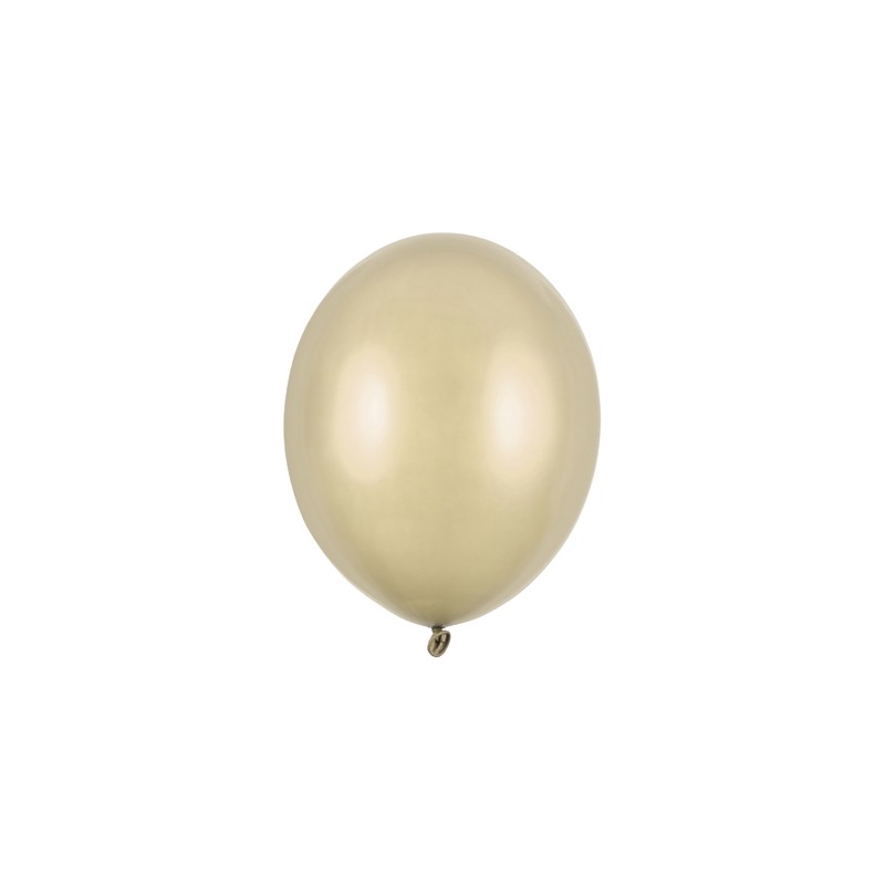 Metalliske Mini Latexballoner Cold Gold - 100 stk | Guld tema Latexballoner - Temashop