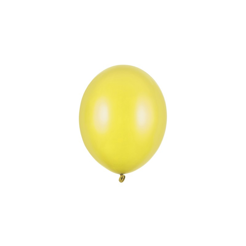 Små Balloner Metallic Lemon Zest - 100 stk (12 cm) | Gul tema Latexballoner - Temashop