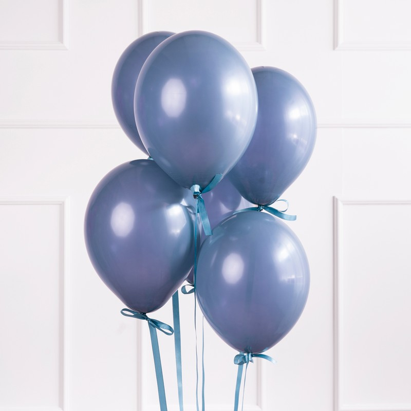 Latexballoner Pastel Navyblå 12 cm - 100 stk (12 cm) | Blåt tema Latexballoner - Temashop