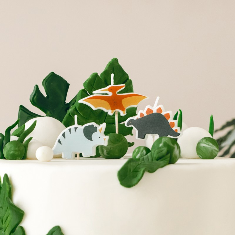 Dinosaur Kagelys - 3 stk (3 cm) | Dinosaurus Kagelys - Temashop