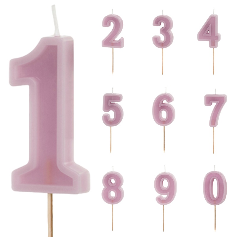 Tal Kagelys Lilla - 1 stk (6 cm) | Fødselsdag Kagelys - Temashop