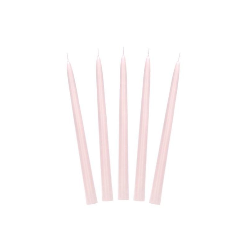 Kertelys Mat Dusty Rose - 10 stk (24 cm) | Pink tema Lys / lysestager - Temashop