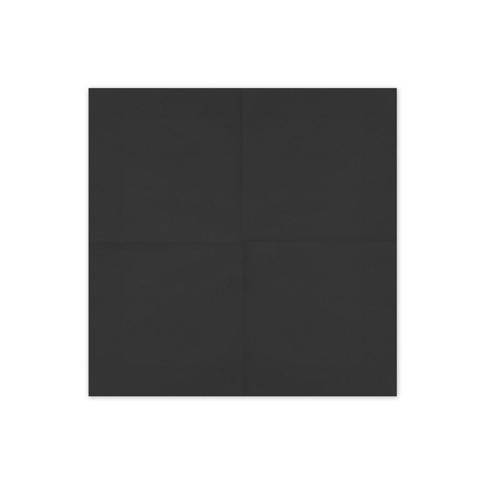 Servietter Sort - 20 stk (33 x 33 cm) | Sort tema Servietter - Temashop