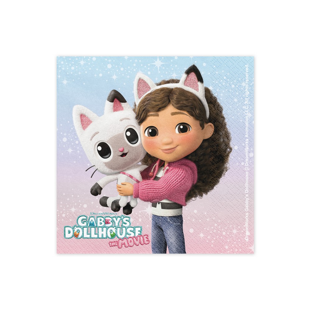 Gabbys Dukkehus Gabby & Pandy Paws Servietter - 20 stk (33 x 33 cm) | Gabbys Dollhouse Servietter - Temashop