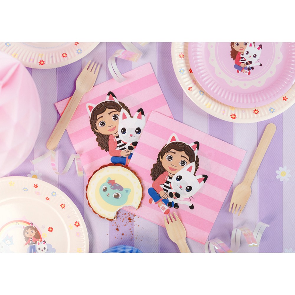 Gabbys Dukkehus Gabby & Pandy Paws Servietter - 20 stk (33 x 33 cm) | Gabbys Dollhouse Servietter - Temashop