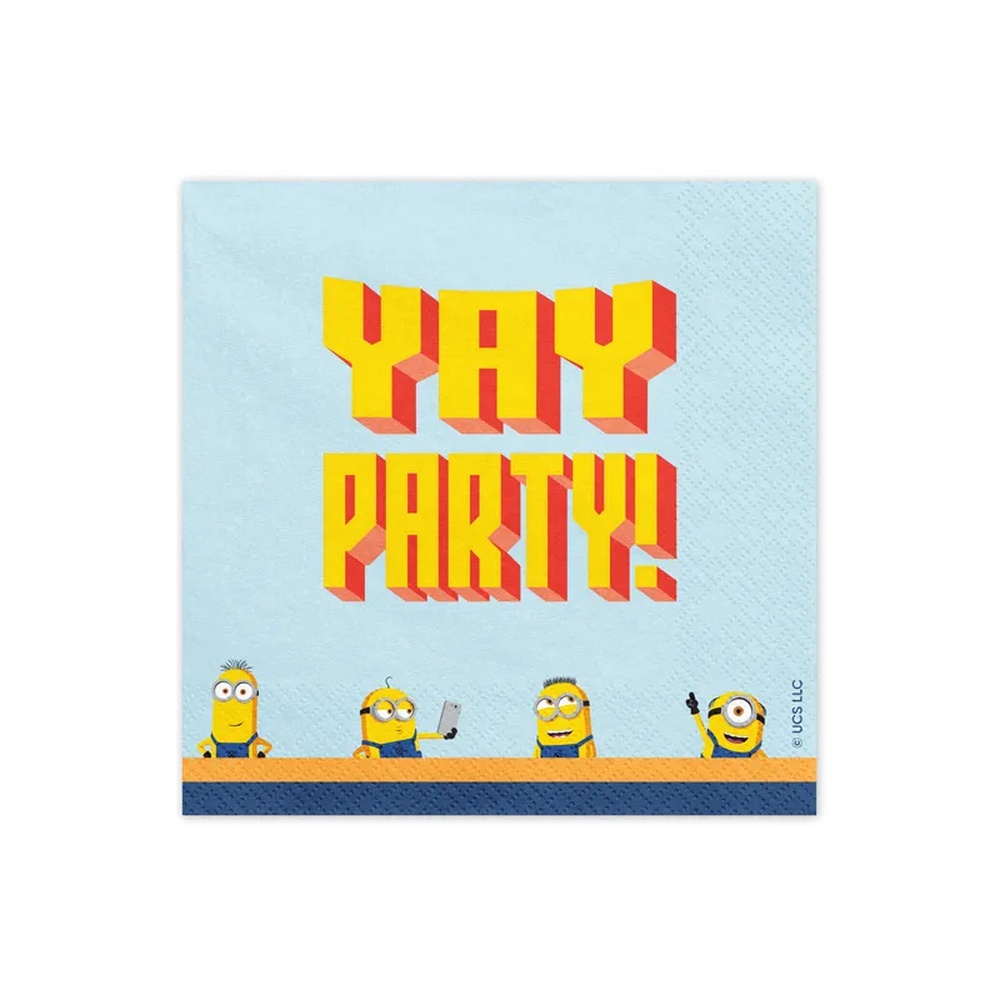 Minions Party Servietter - 20 stk (33 x 33 cm) | Minions Servietter - Temashop