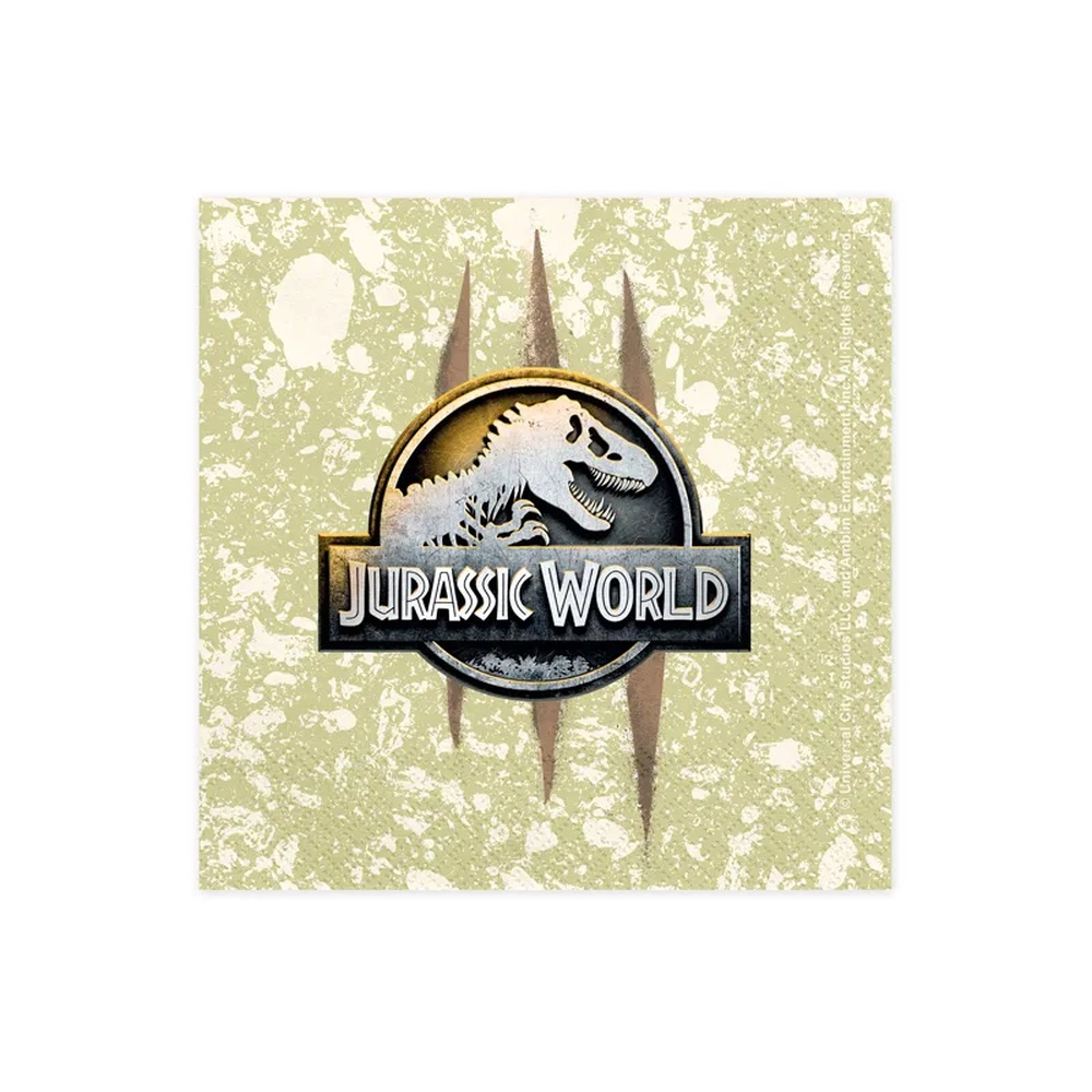 Jurassic World Servietter - 20 stk (33 x 33 cm) | Jurassic World Servietter - Temashop