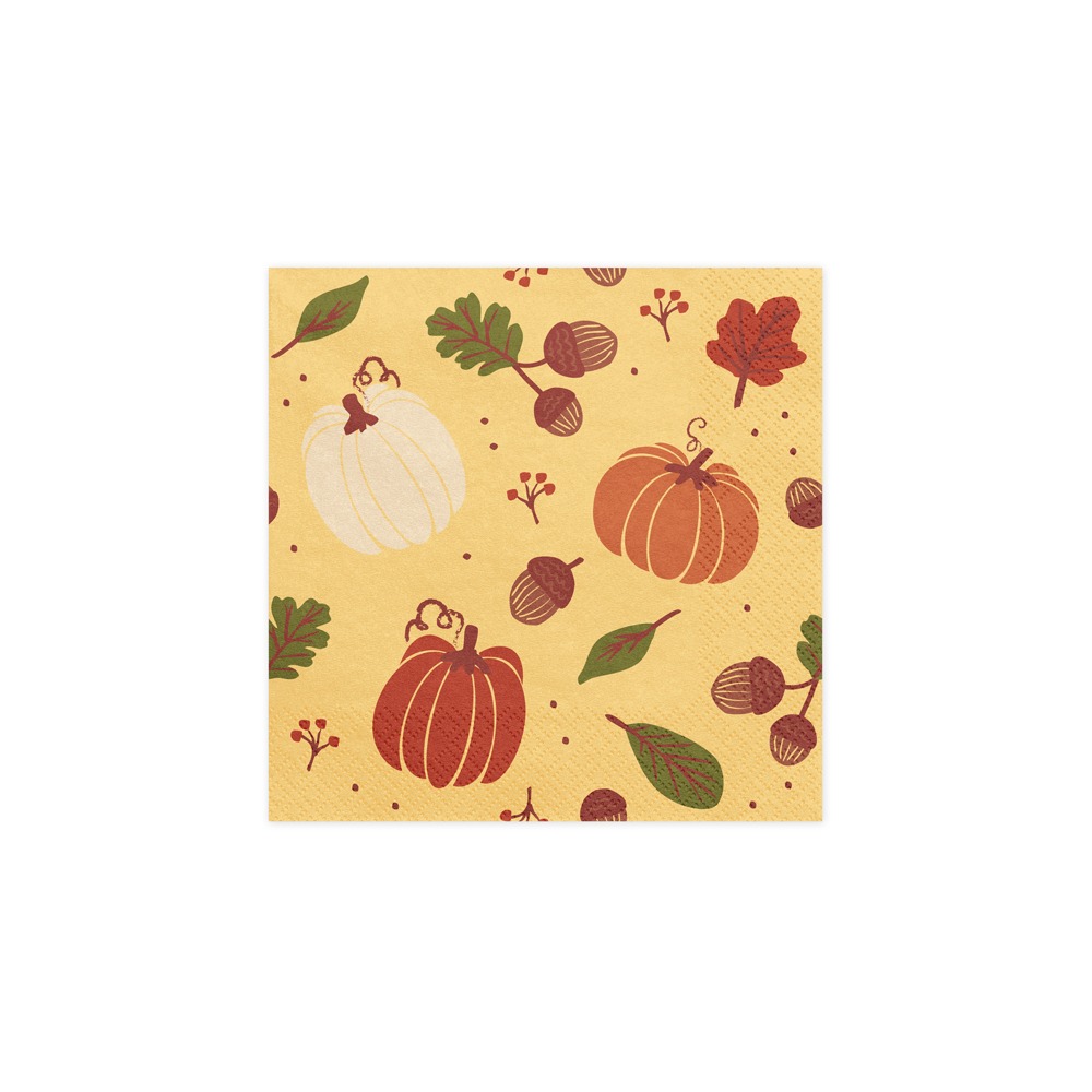 Halloween Græskar Servietter Orange - 20 stk (33 x 33 cm) | Halloween Servietter - Temashop