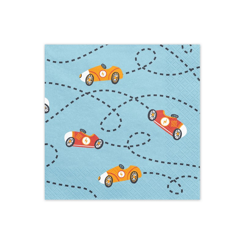 Racer Servietter - 12 stk (33 x 33 cm) | Racerløb tema Servietter - Temashop