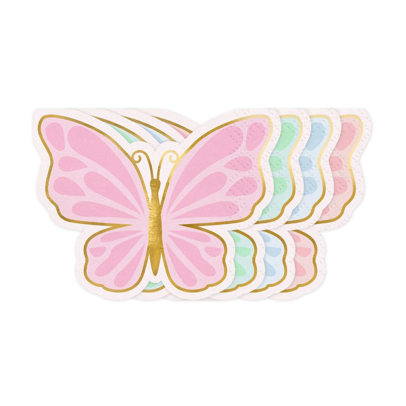 Sommerfugl Servietter - 12 stk (16 x 12 cm) | Sommerfugl Servietter - Temashop