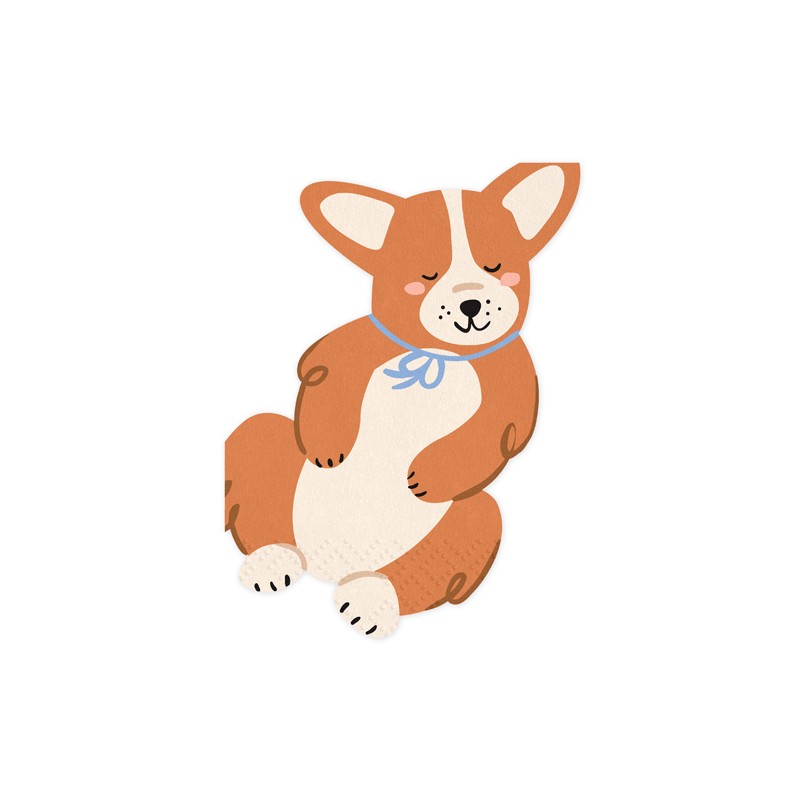 Corgi Servietter - 12 stk (11 x 15 cm) | Hund Servietter - Temashop