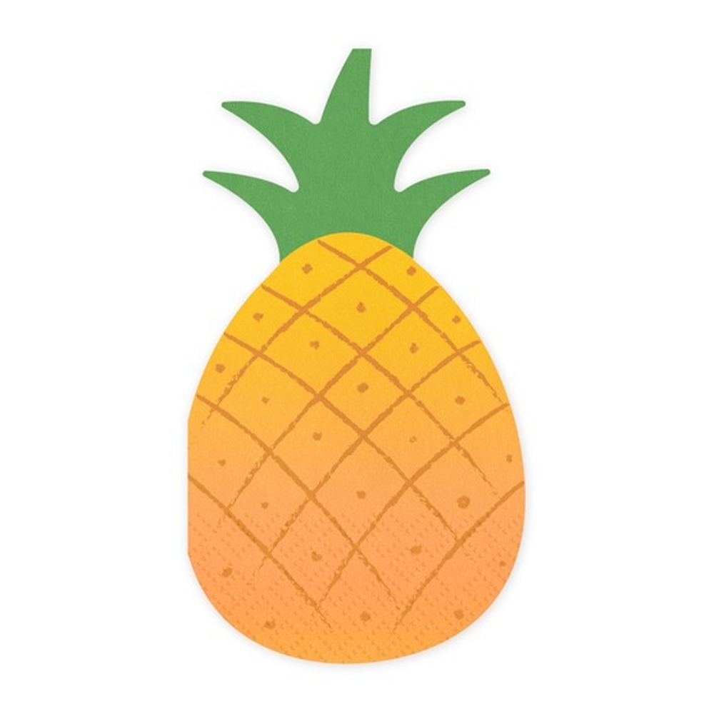 Ananas Servietter - 20 stk (18,5 x 10,2 cm) | Hawaii Servietter - Temashop