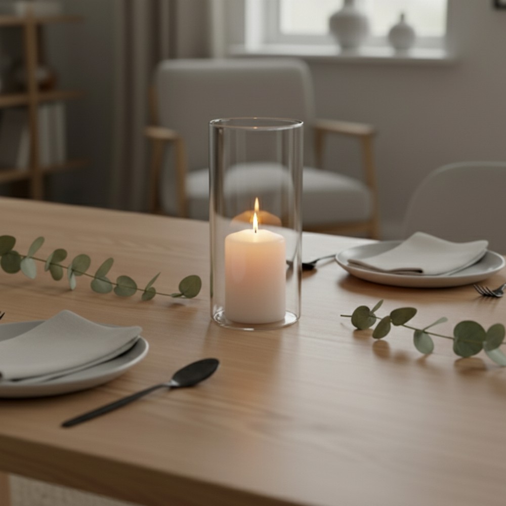 Glasrør Lysestage - 1 stk (13 x 17 cm) - Temashop