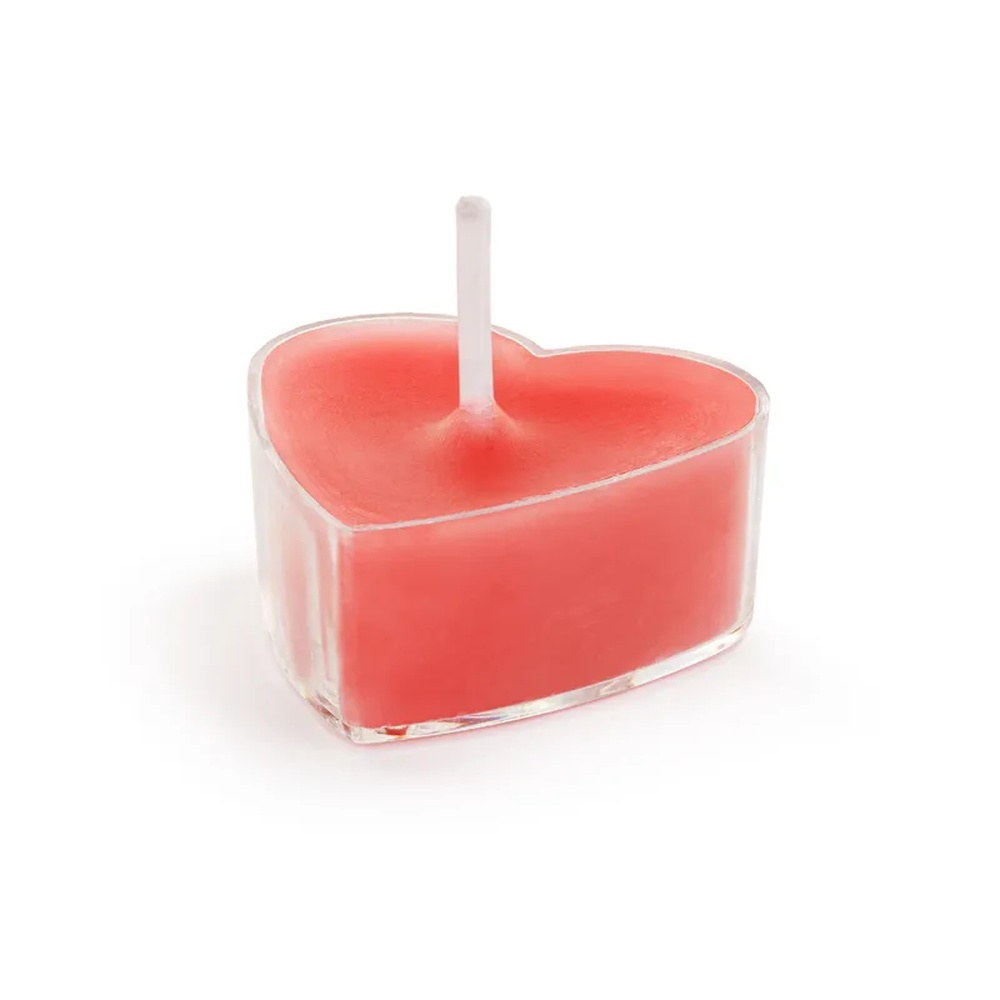 Hjerteformede Fyrfadslys - 10 stk (4 cm) | Valentinsdag Fyrfadslys - Temashop