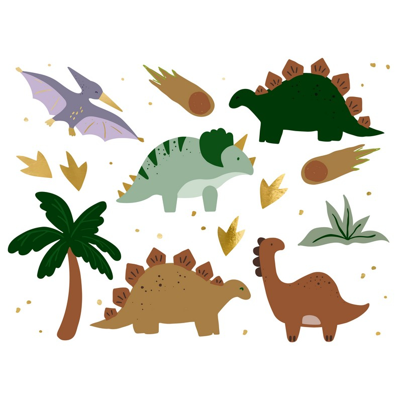 Dinosaur Falske Tatoveringer - 13 stk | Dinosaurus Falske tatoveringer - Temashop