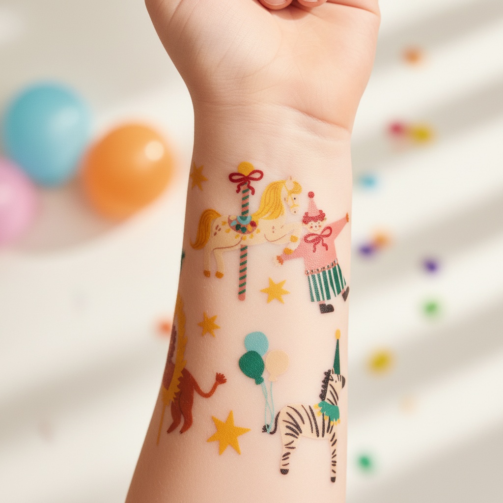 Cirkus Falske Tatoveringer | Cirkus Falske tatoveringer - Festtilbehør - Temashop