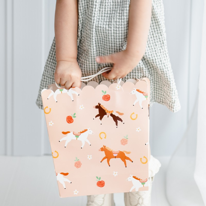 Heste Gavepose - 1 stk (23 x 22 x 8,5 cm) | Hest Poser / Goodiebags - Temashop