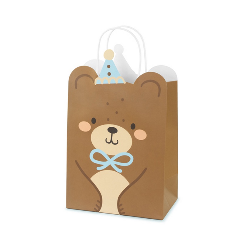 Teddybjørn Gavepose - 1 stk (18 x 29 x 10,5 cm) | Bjørn Poser / Goodiebags - Temashop
