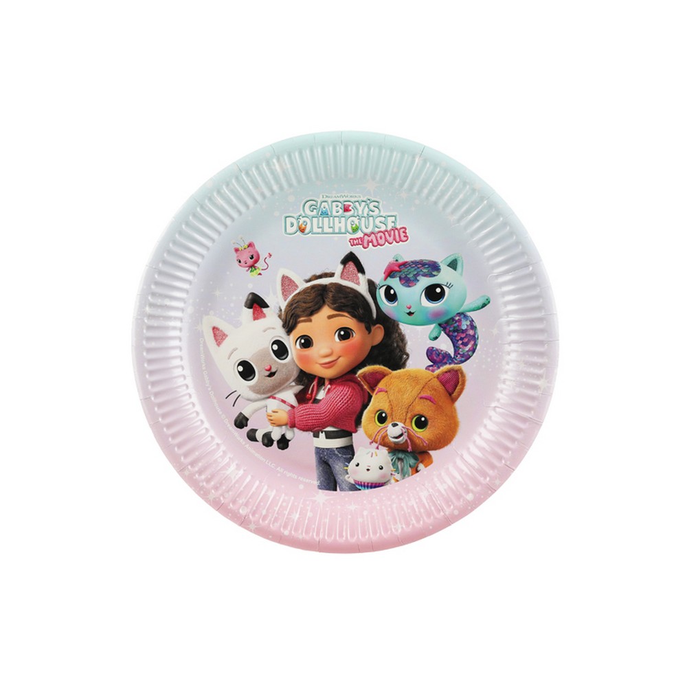 Gabbys Dukkehus Kat Paptallerkener - 6 stk (23 cm) | Gabbys Dollhouse Tallerkner - Temashop