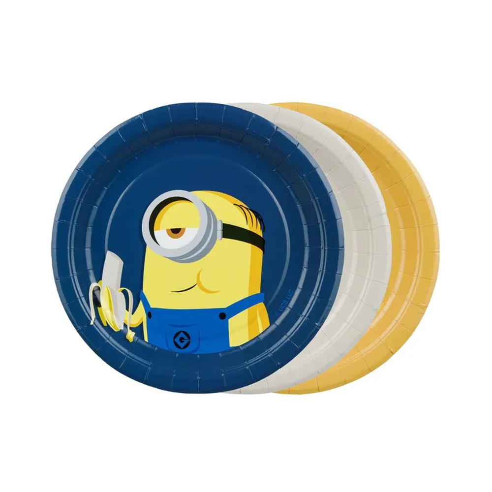 Minions Paptallerkener - 6 stk (18 cm) | Minions Tallerkner - Temashop