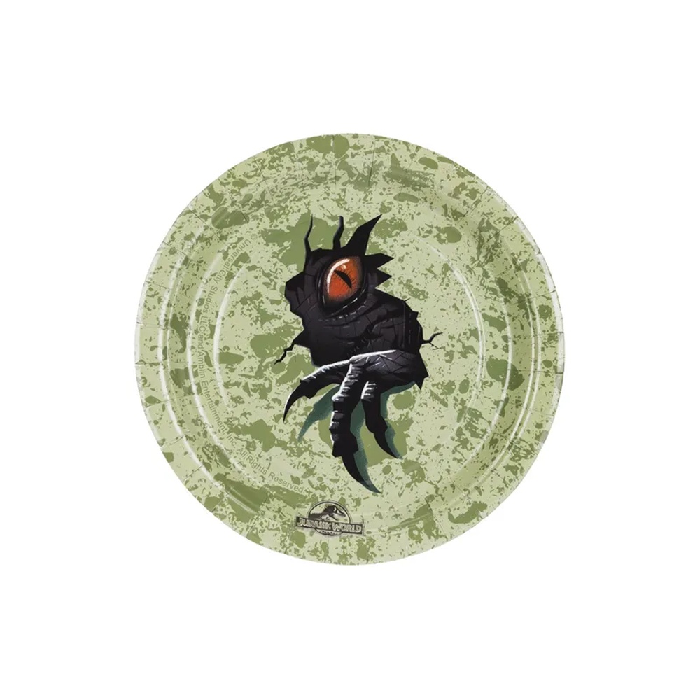 Jurassic World Paptallerkener - 6 stk (18 cm) | Jurassic World Tallerkner - Temashop