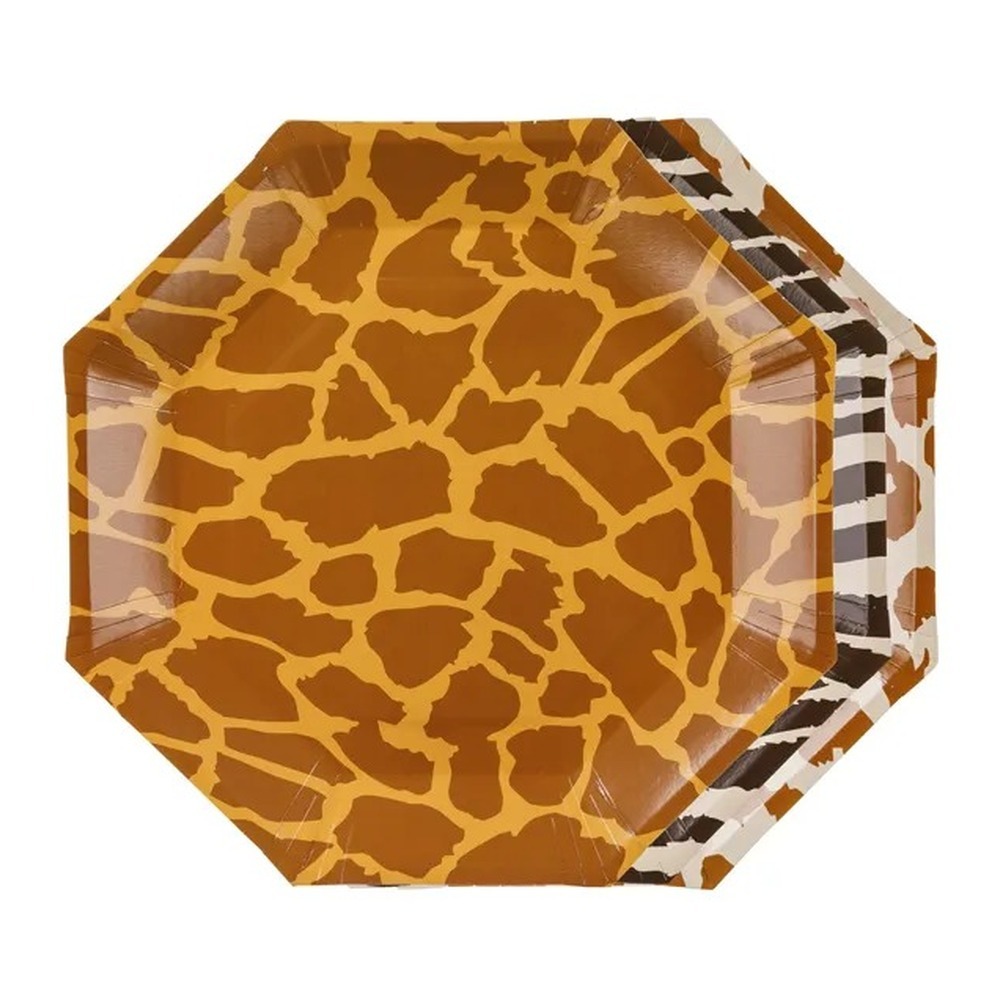 Safari Paptallerkener - 6 stk (Ø 23 cm) | Safari Tallerkner - Temashop