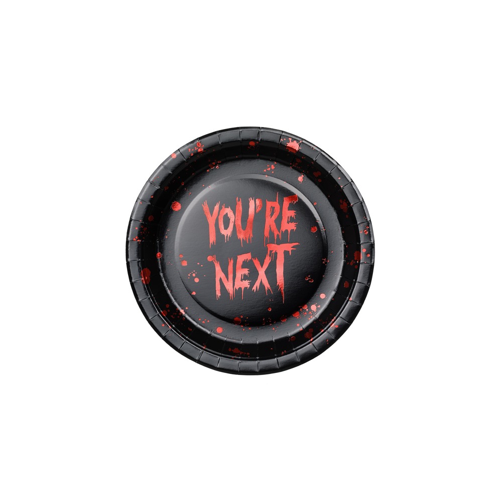 You're Next Paptallerkener - 6 stk (Ø 23 cm) | Blodstænk Tallerkner - Temashop