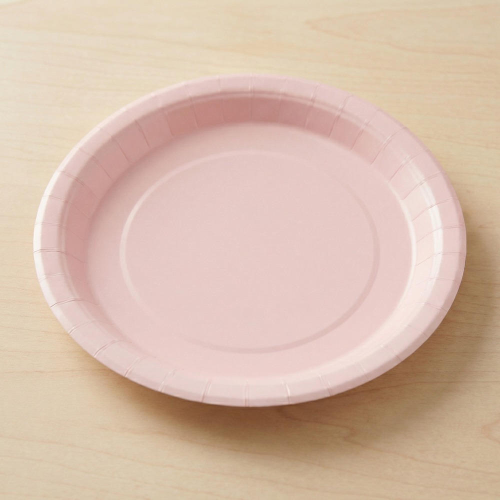 Paptallerkener Lyserød - 6 stk (23 cm) | Lyserødt Tema Tallerkner - Temashop