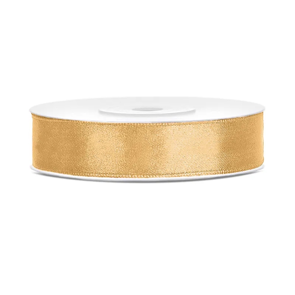 Satinbånd Lys Honning - 1 stk (3 mm x 50 m) | Guld tema Bånd - Temashop