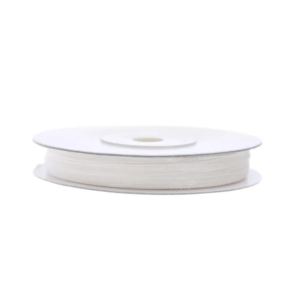 Chiffonb[nd Hvid - 1 stk (3 mm x 50 m) | Hvidt tema Bånd - Temashop