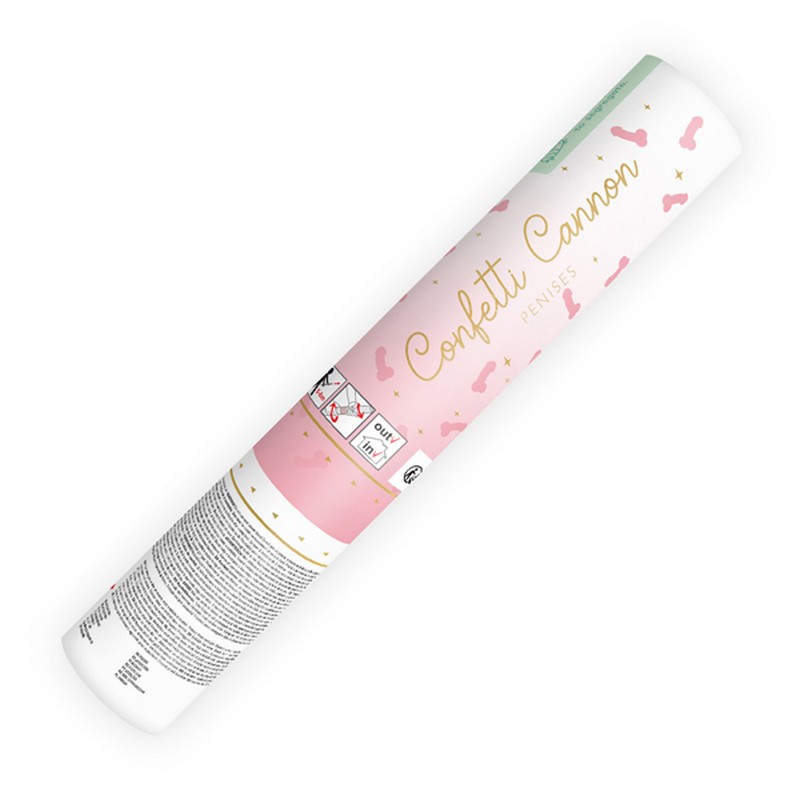 Penis Konfettirør Lyserød - 1 stk (20 cm) | Lyserødt Tema Konfetti - Temashop