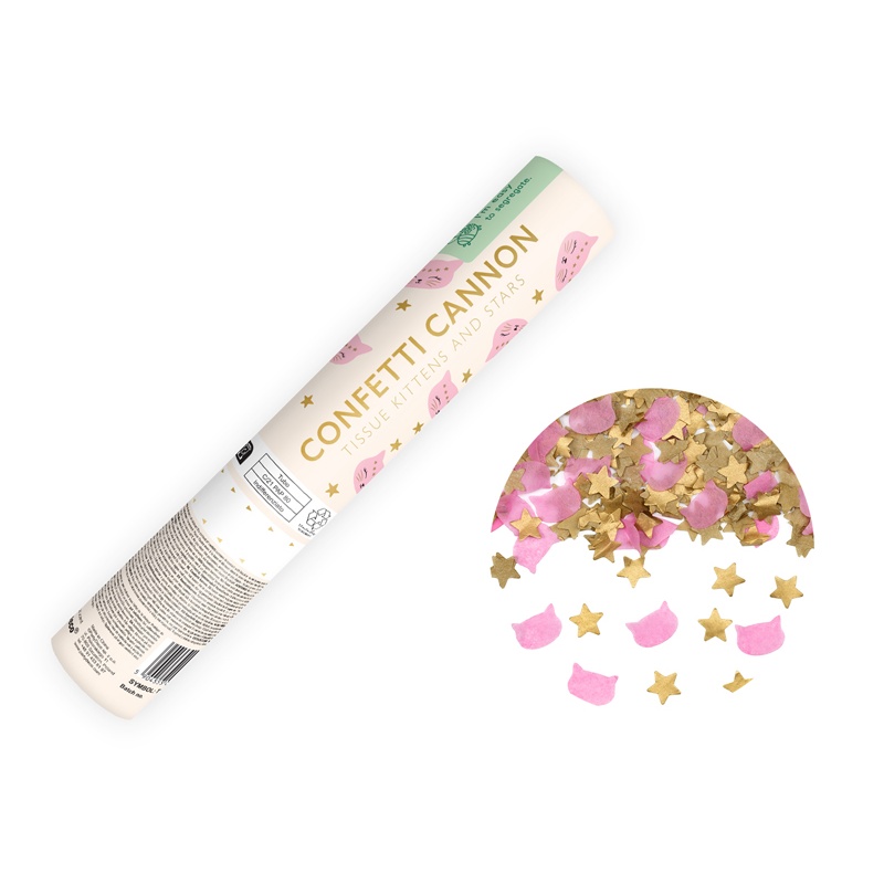Konfettirør Katte & Stjerner
