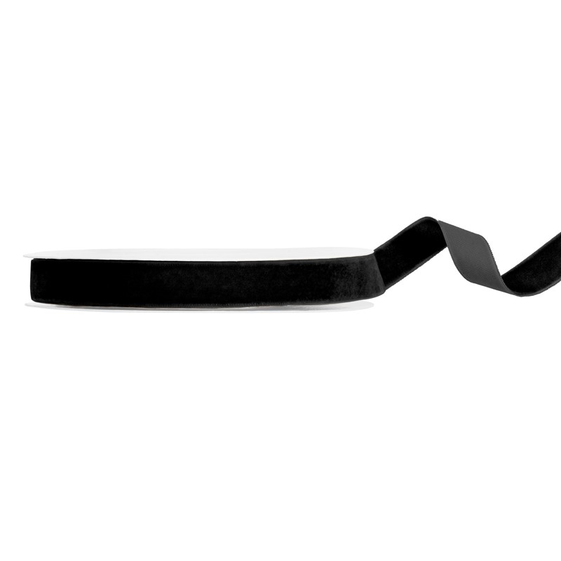 Velourbånd Sort - 1 stk (25 mm x 10 m) | Sort tema Bånd - Temashop