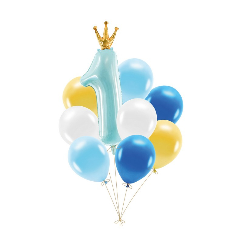1 Års Ballonbuket Lyseblå