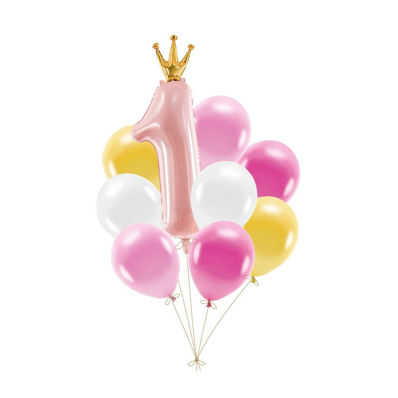 1 Års Ballonbuket Lyserød