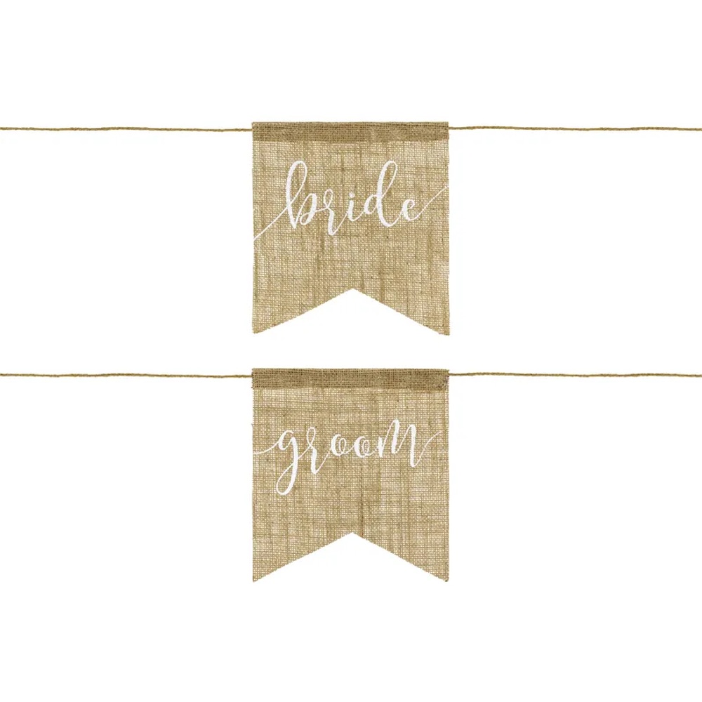 Bride & Groom Juteskilte Til Stol