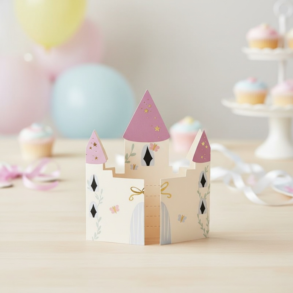 Prinsesseslot Invitationer - 6 stk (12,5 x 15,5 cm) | Prinsesse Invitationer - Temashop