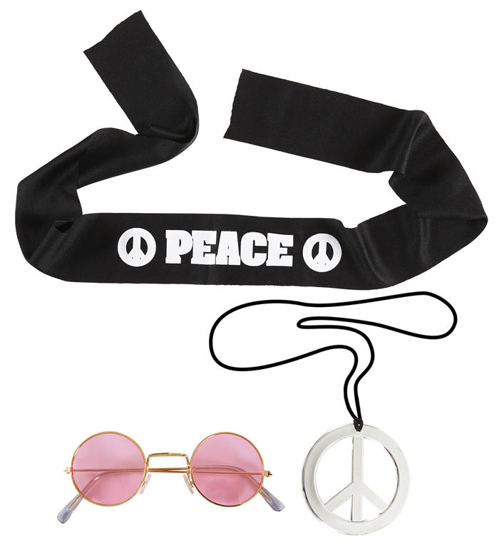 Peace Hippie Tilbehør | 60'erne Hippie Tilbehørskit - Kropstilbehør - Temashop